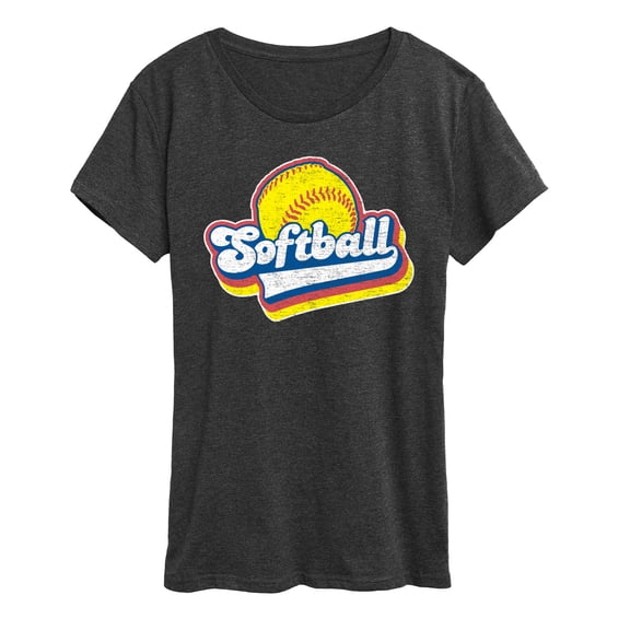Instant Message - Retro Softball - Women's Short Sleeve Graphic T-Shirt