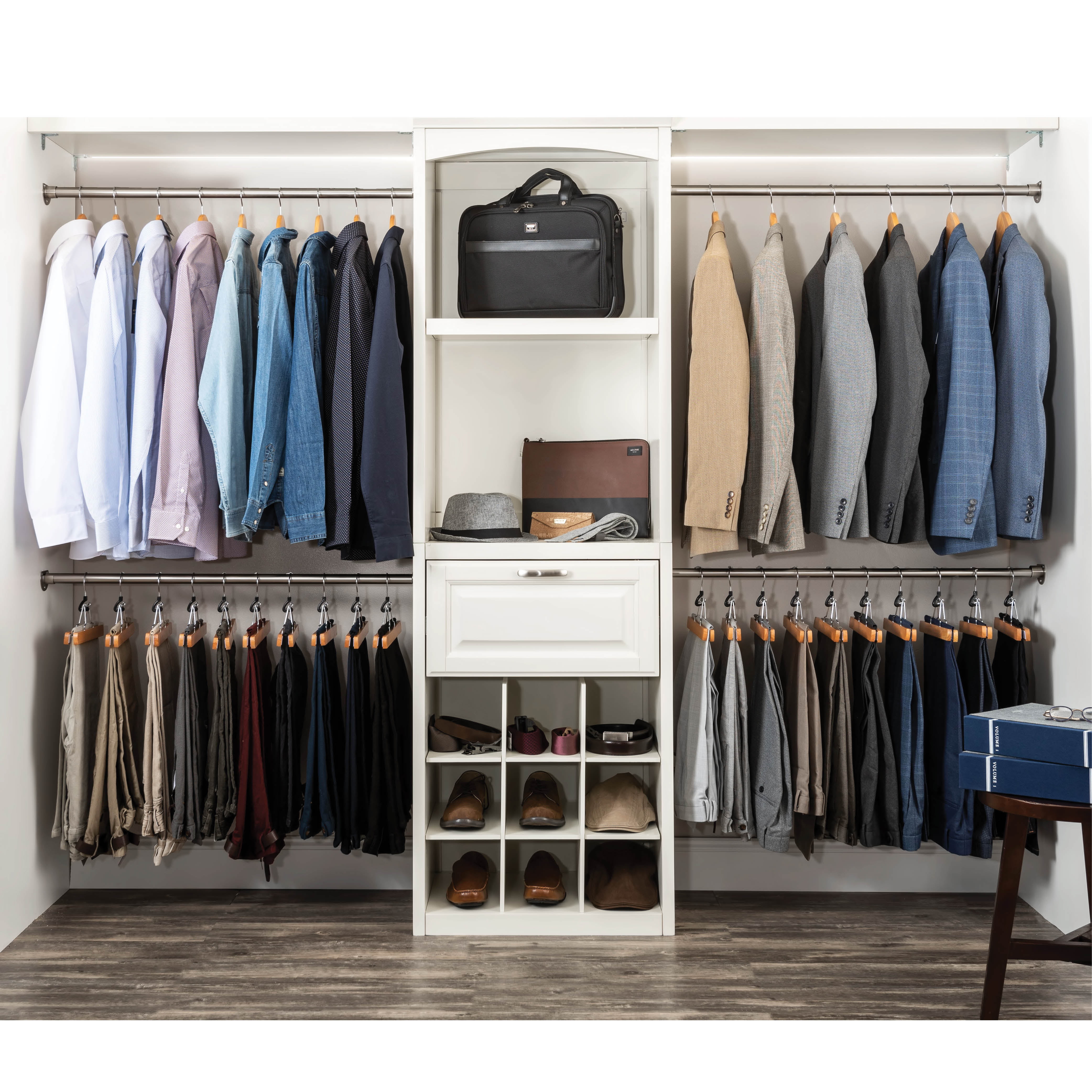 20 White Wooden Coat Hangers Suit Garments Clothes Trouser Hanger Bar Notches 