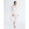 thumbnail image 2 of Joyspun Women's Cozy Lounge Collection Hacci Knit Long Sleeve Top and Joggers Pajama Set, Sizes XS-3X, 2 of 4
