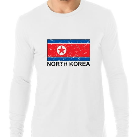 North Korea Flag - Special Vintage Edition Men's Long Sleeve