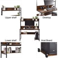 thumbnail image 4 of Sundale Computer Desk, Large Space Writing Table, Simple Style Storage for Home Office Desk, Retro Brown, 4 of 7