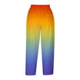 thumbnail image 5 of QATAINLAV Plus Size Capris for Women 2025 Summer Beach Casual Drawstring Capri Pants Trendy Gradient Color Straight Leg Cropped Trousers with Pockets Multicolor 3XL Gifts for Girls, 5 of 6