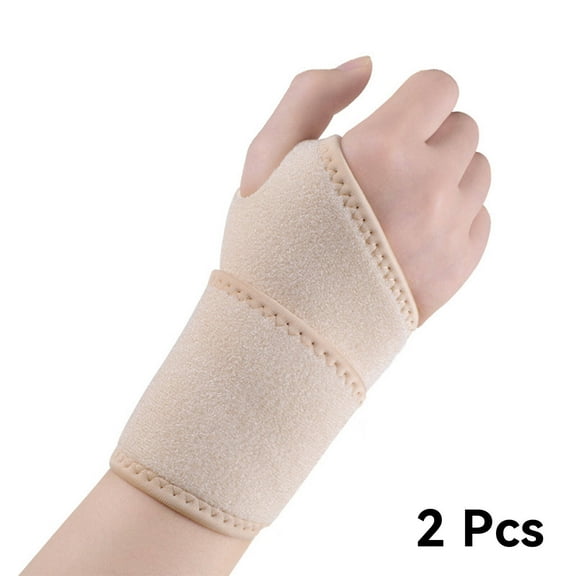 BESTSKY 2Pcs Wrist Brace Sprain Stabilization Wrist Splint Pressure & Breathable Wrist Brace for Carpal Tunnel Beige