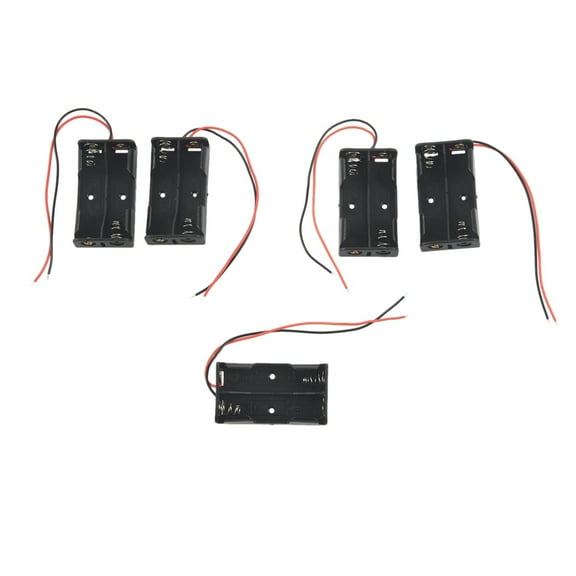 30 Pcs 2 x 1.5V AA Battery Holder Case Box Black W Wire Leads,30 x 1.5V Battery Case Holder,Black