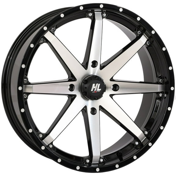 High Lifter by STI HL10 20x7 ATV/UTV Wheel - Gloss Black/Machined (4/137) - 4 3
