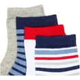thumbnail image 2 of Hudson Baby Infant Boy Cotton Rich Newborn and Terry Socks, Boy Stripe White, 12-24 Months, 2 of 3