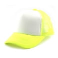 thumbnail image 3 of NYFASHION101 Blank Mesh Adjustable Snapback Cotton 6-Panel Trucker Hat Cap, Neon Yellow/White, 3 of 5