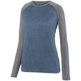 thumbnail image 1 of Ladies Kinergy Two Color Long Sleeve Raglan Tee 2Xl Navy Heather/Graphite Heather, 1 of 1