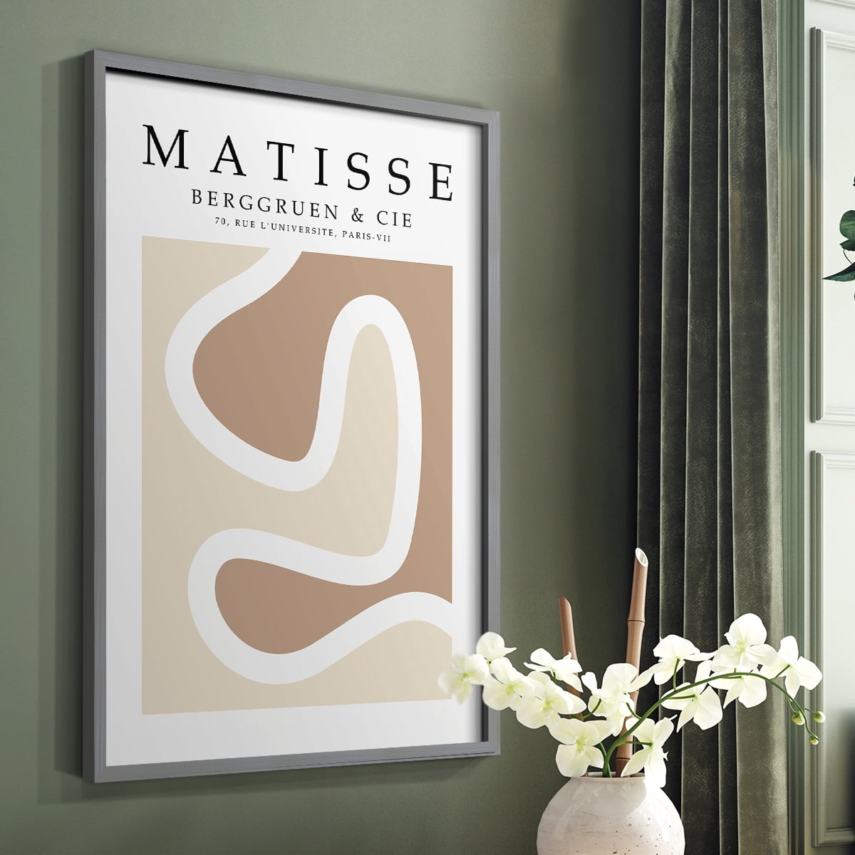 Matisse CCCXLVI in Gray Solid Wood 8 x 10 Framed Print