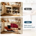thumbnail image 4 of Sink Skirt 10"W x 11"L, Dustproof Under Sink Curtain Skirt for Bathroom Kitchen, Adhesive Short Vanity Curtains Cover for Laundry Room Closet Shoe Rack, 4 of 8