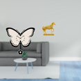 thumbnail image 2 of Reloj De Pared Acrílico Con Diseño De Mariposa Para Oficina, Comedor, Habitación Infantil, Estilo Granja Con Figura De Caballo, Escultura De Resina, Decoración Con Grabado De Animal., 2 of 8