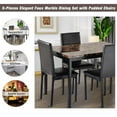 thumbnail image 2 of AWQM 5 Piece Dining Table Set for 4,Faux Marble Kitchen Table and Chairs for 4, Modern Dining Room Table with 4 Chairs,Dinner Table Set for Small Spaces, Brown, 2 of 10