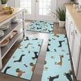 thumbnail image 2 of Dachshund Footprint Bone Kitchen Rugs Sets Of 3,Kitchen Runner Rugs Non Skid Washable,Decorative Kitchen Floor Mats for Kitchen,Sink,Laundry,17"x30"+ 17"x47" + 17"x59", 2 of 6