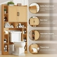 thumbnail image 5 of Vabches Rattan Over-The-Toilet Storage Cabinet with Toilet Paper Holder Above Toilet Organizer with Rattan Doors, Toilet Shelf for Restroom, Bathroom, Laundry, 5 of 7