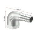 thumbnail image 3 of 304 Stainless Steel Hose Barb Fitting Elbow 15mm Barbed x 1/2" NPT Female Pipe Connector for Water Air Brew, Pack of 2, 3 of 7
