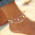 thumbnail image 4 of Ankle Bracelet Double Layers Bead Ankle Chain Foot Chain for Women Ladies, 4 of 5
