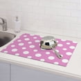 thumbnail image 2 of Cauagu Dish Drying Mat,24*18 inch Absorbent Dish Drainer Kitchen Counter,Dish Drying Pad for Countertops,Sinks,Draining Racks( Purple And White Polka Dot), 2 of 8