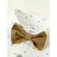 thumbnail image 2 of CARETOO Baby Boy Clothes Suit 0-18M Newborn Infant Gentleman Outfit Dress Shirt Bowtie Pants Hat Set, 2 of 12