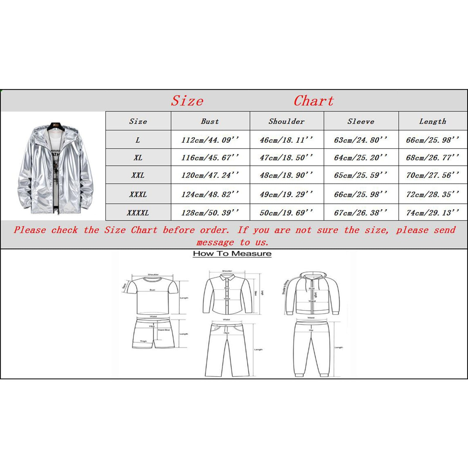 Holographic Jacket for Men Lightweight Long Sleeve Metallic Shiny Zip Up Hoodie Coat Outerwear with Pockets