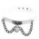 thumbnail image 1 of Collar Gargantilla de Cadena Sweethay PU Cuero Corazón Metal Punk Blanco, 1 of 6