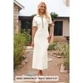 thumbnail image 5 of Merokeety Womens Summer Maxi Dress V Neck Slim Fit Knit Knit Sweater Dresses Beige l, 5 of 5