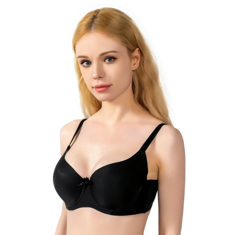 Women Bras 3 pack of No Wire Free T-Shirt Bra B cup C cup D cup Size 38D  (F2001)
