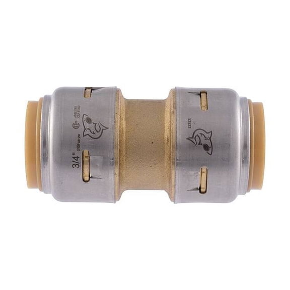 Sharkbite Max Coupling,Potable Water,Push-Fit,Brass UR016