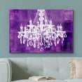 thumbnail image 2 of wall26 Canvas Print Wall Art White Chandelier Silhouette on Purple Background Decorative Lights Digital Art Modern Art Chic Relax/Calm Multicolor for Living Room, Bedroom, Office - 32"x48", 2 of 5