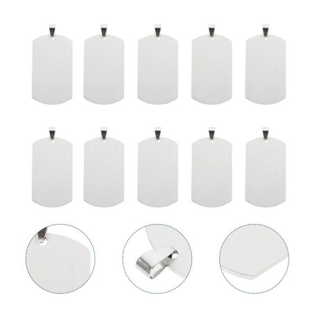

Stamping Tags 10pcs Blank Tags Titanium Steel Tags Pendants for Personalized Engraving