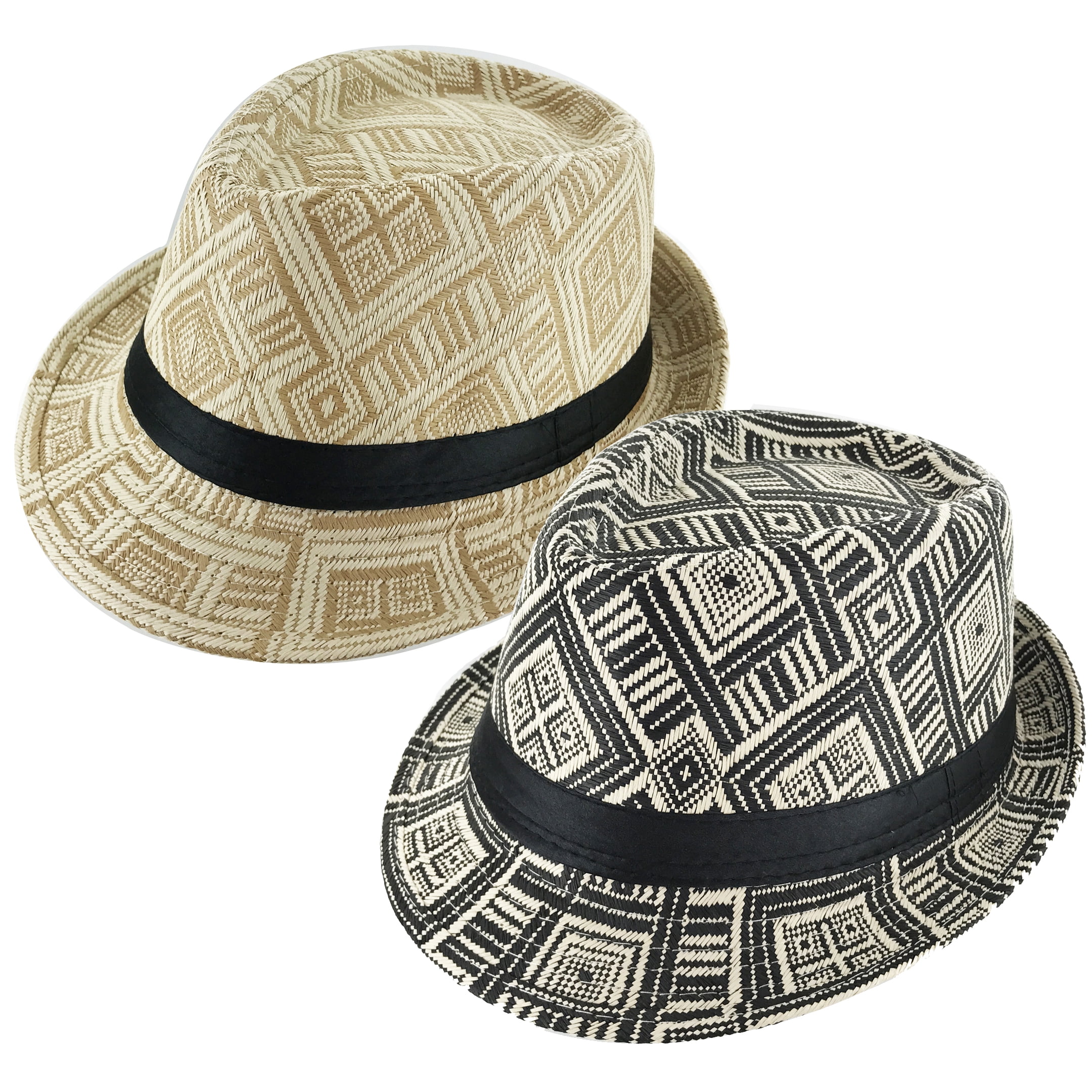 Faddism Traditional Cuban Style Short Brim Fedora Straw Hat