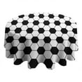 thumbnail image 4 of Soccer Ball Pattern Round Tablecloth 60"x60",Wrinkle Wipeable Table Cloth for Kitchen Dining Room Picnic Patio Party, 4 of 6