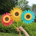 thumbnail image 1 of Molino de viento de girasol de plástico de 28 cm, juguetes para niños, molino de viento giratorio colorido, regalo de jardín de infantes, 1 of 5