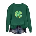 thumbnail image 4 of Craaazy Women's St Patricks Long Sleeve Shirts Round Neck Green Comfy Shamrock Tops, 4 of 6