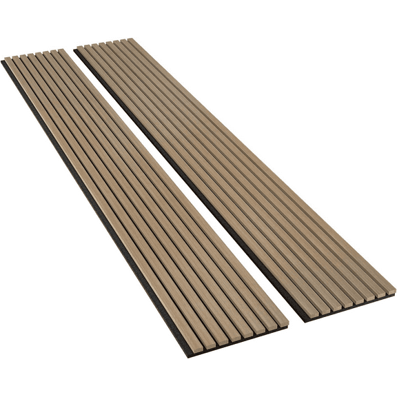 Wood Slat Wall Panels, Solid Wooden Wall Panels, 2 Pack 93.5" x 12.6" Soundproof Wall Panels, 3D Textured Panel Acoustic Fluted Wall Panels for Interior Wall Decor