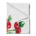 thumbnail image 2 of Cranberry Soft Flannel Fleece Blanket, Fruit Berry Diet Fresh Botanical Nature Healthy Taste Flourishing Watercolor, Cozy Plush for Indoor and Outdoor Use, 50" x 60", Green Vermilion, by Ambesonne, 2 of 5
