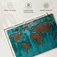 thumbnail image 6 of Elephant Stock Impression World Map Wall Art - Horizontal Canvas Wall Art - Living Room Wall Decor - Map Canvas - Teal And Brown Decor - 36" x 24", 6 of 8