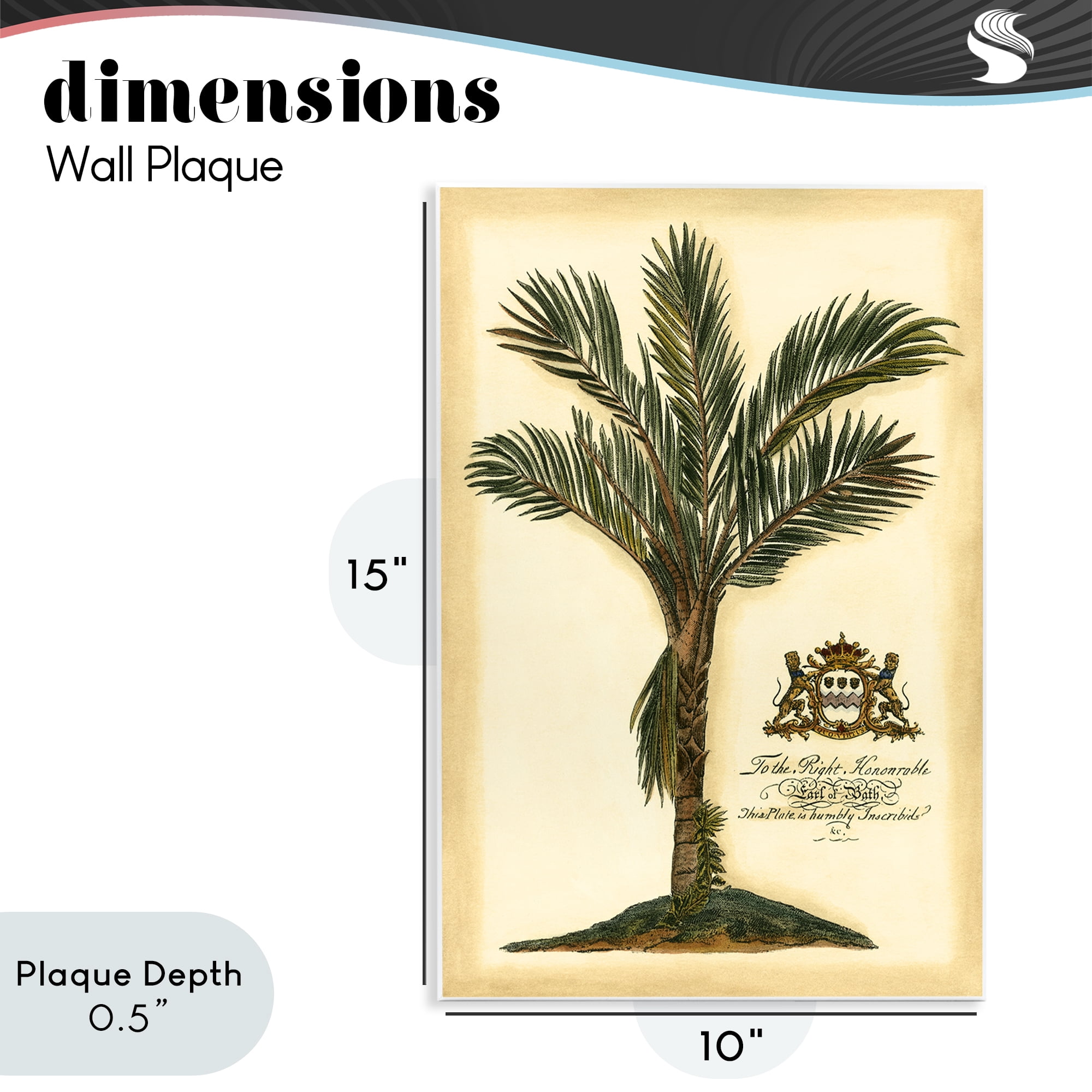 Stupell Industries Vintage Colonial Palm Wall Plaque Art, design by Vision Studio