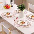 thumbnail image 4 of Ensemble de Table Rond 38CM PVC Vinyle Fleur Lavable Chaleur Or Rose Ensemble de Table Anniversaire Table à Dîner, 4 of 8