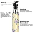 thumbnail image 3 of Cute Pastel Yellow Plaids Purple Florals Sports Bottle with Straw Stainless Steel Water Jug Portable Thermal Cup Leak-proof 1000ML, 3 of 9