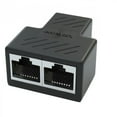 thumbnail image 1 of Adaptador divisor Ethernet RJ45 para red LAN, 2 paquetes, divisor Ethernet 1 a 2, enchufe Ethernet 8P8C para conector Cat5/5e/6/7, 1 of 8