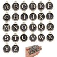 thumbnail image 1 of 26 piezas de lindas cuentas de letras mixtas, dijes de letras de metal, dijes iniciales esmaltados, dijes del alfabeto de doble cara al por mayor, color negro, 1 of 4