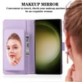 thumbnail image 4 of Dteck for Samsung Galaxy S22 Ultra Case with Shoulder/Wrist Strap,Magnetic Leather Case Card Slots Wallet with Mirror Shockproof TPU Kickstand Cover for Galaxy S22 Ultra,Purple, 4 of 8