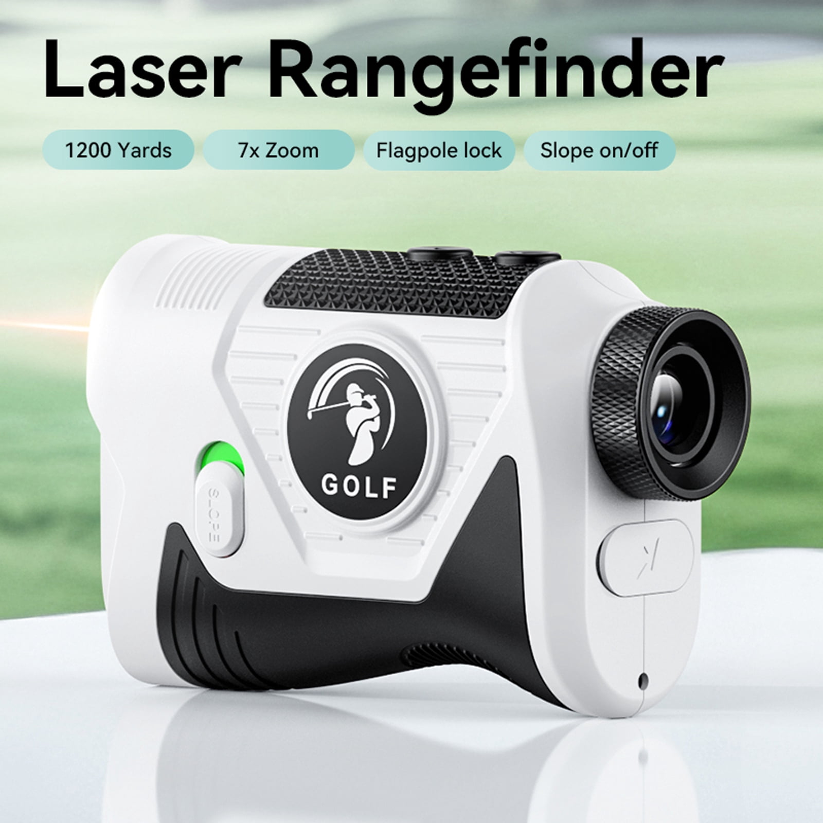 Golf Rangefinder with Slope Switch, 1200-Yard Laser Rangefinder with 7x Magnification, Flag Lock with Vibration, USB-C Rechargeable, Magnetic Mount, IP54 Waterproof for Golf and Hunting