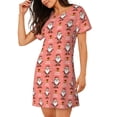 thumbnail image 2 of Balery Merry Christmas Santa Claus Camisón de manga corta con cuello redondo para mujer, cómodo y elegante., 2 of 6