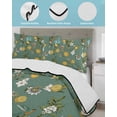 thumbnail image 3 of Quilt King Size Bedding Set, Green Botanical Reversible Summer Quilt 3 Pieces, Spring Floral Summer Lemon Birds Lightweight Bedspreads Coverlets with 2 Pillow Shams for All Seasons, 3 of 5