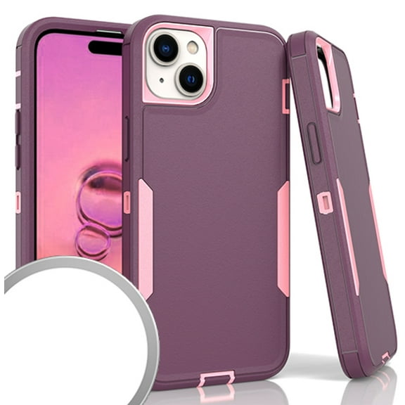 Compatible for iPhone 15 Plus 6.7" Slim Tough Hybrid Phone Cover Case -  Purple