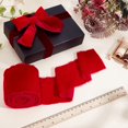 thumbnail image 4 of Frayed Polyester Ribbon Raw Edge Wired Ribbon Garment Accessories for Gift Wrapping Crimson 3 inch(76mm) about 6.00 Yards(5.49m)/Roll, 4 of 9