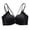 Black, variant on Womens Cami Bras Front Snap Push Up Wirefree Bralettes Trendy Double Spaghetti Straps Side Lace Patchwork Back Keyhole Comfort Everyday Underwear Black XL