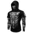 thumbnail image 2 of Playeras Cuello V Para Hombre, Conjunto De Dos Piezas De Camiseta Y Pantalones Cortos De Manga Corta Con Estampado Masculino, Camisa Estampada Y Pantalón Corto., 2 of 4