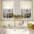 thumbnail image 2 of Farmhouse Christmas Kitchen Curtain 2 Panels Tiers Curtains 36 Inch Length, Xmas Santa Snowflake Tree Curtains Rod Pocket Curtains Window Drapes Treatment Window Cafe Curtains, 2 of 5